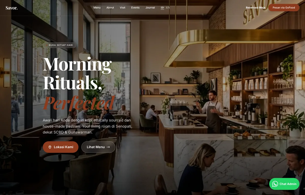 Artisan Coffee Shop — F&B / Café Website Template