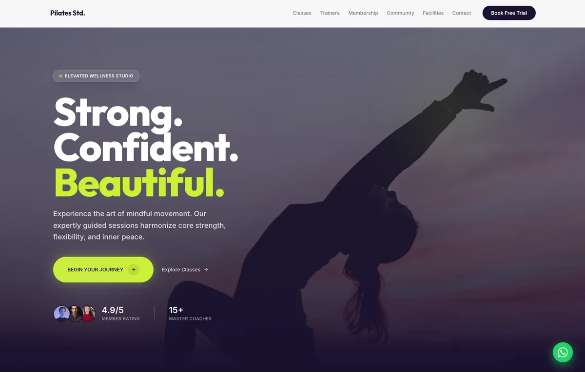 Pilates Studio Premium — Wellness / Fitness Studio Website Template